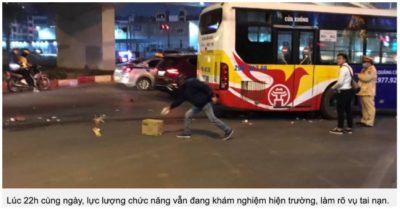 Cụ bà bán hàng rong bị xe buýt tông thiệt mạng khi đang đi bộ sang đường