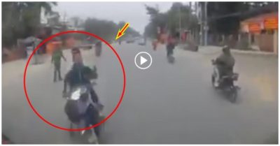 Hai nam thanh niên né công an, tông trực diện vào đầu xe tải