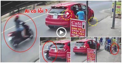 Phóng nhanh, người phụ nữ tông trúng ôtô đang dừng bên đường