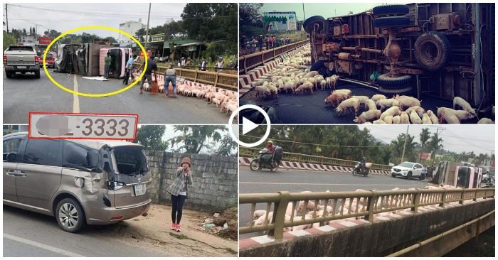 xe tải lật