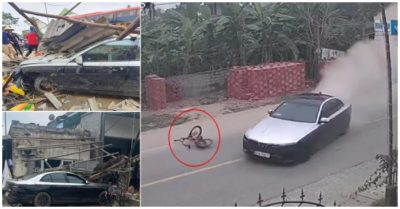 Video: Tài xế lái VinFast LUX ‘drift’ như trong phim, tông bay học sinh đi xe đạp