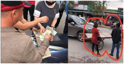 Góc ấm lòng: Người dân gom tiền giúp nam thanh niên chạy xe chở hoa đi bán va chạm với ôtô