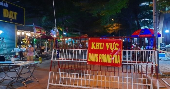 Một khu vực bị phong tỏa tại Bình Dương do có bệnh nhân nhiễm Covid-19.