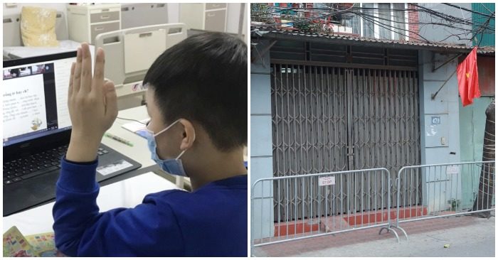 Em K. cùng bố mình là bệnh nhân 1694, về nhà riêng ở phường Xuân Phương, quận Nam Từ Liêm, Hà Nội.