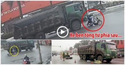 Video khoảnh khắc xe máy bị xe tải tông từ phía sau, 2 người phụ nữ thương vong