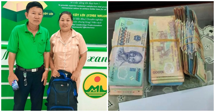 Nguyễn Hoài Sơn trả lại balo và số tiền 35 triệu đồng cho chị Dung.