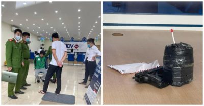 Người đàn ông mặc áo Grab xông vào cướp ngân hàng BIDV tại Hà Nội