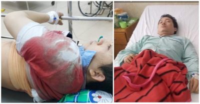 Trên đường đi làm về, vợ chồng bị 6 người lạ bịt mặt tấn công