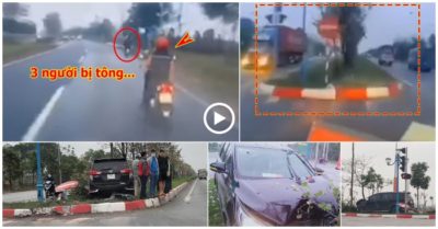 Camera ghi lại cảnh ôtô 7 chỗ tông liên hoàn khiến 3 người thương vong ở Hà Nội