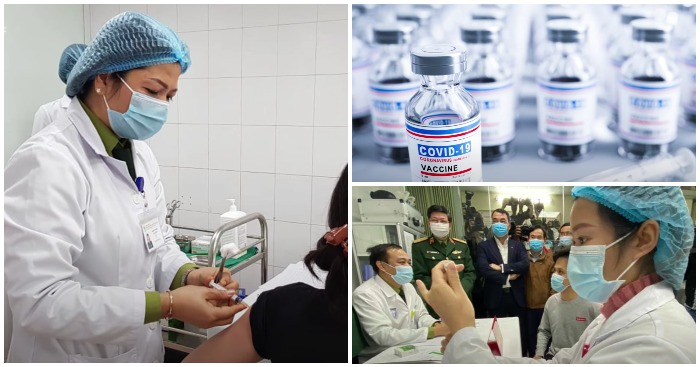 Việt Nam chính thức tiêm vắc xin Covid-19 của AstraZeneca từ ngày 8/3/2021 (ảnh minh họa chụp và ghép từ Youtube).