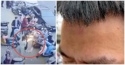 Video đang đi bộ cùng bạn gái, điện thoại trong túi nam thanh niên bất ngờ phát nổ rồi bốc cháy