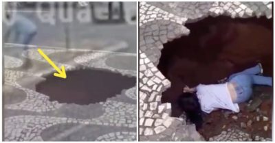 Video đang đứng trên vỉa hè, cô gái trẻ bất ngờ bị hố ‘tử thần’ nuốt chửng