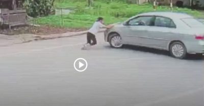 Video: Người đàn ông đi ôtô cướp 2 két bia, bé gái liều mình chặn đầu xe ngăn cản