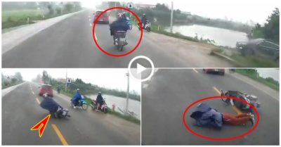 Video tài xế ôtô khách đánh lái, cứu mạng người đàn ông đang đi bất ngờ ngã ra đường