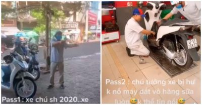 Video cô gái mất xe SH tìm thấy trong cửa hàng bảo dưỡng vì bị người đàn ông dắt nhầm