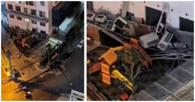 Hà Nội: Cả dàn cục nóng điều hòa của chung cư rụng xuống khu vui chơi trẻ em