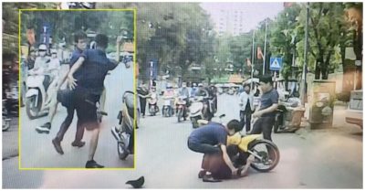 Video mở cửa xe gây tai nạn, tài xế ôtô bị lên gối giữa đường phố