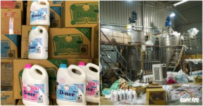 Làm giả nước giặt trẻ em bán giá 70.000 đồng một thùng