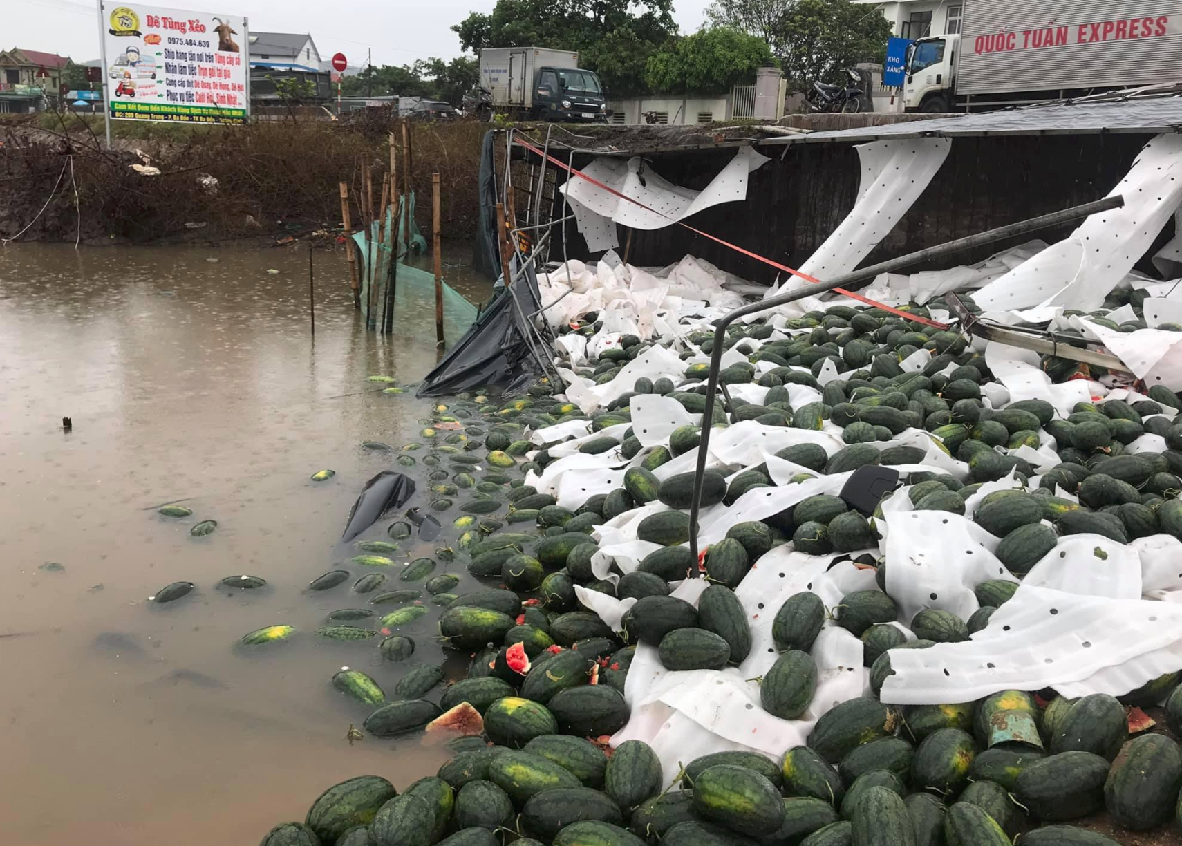 Video: Người dân Quảng Bình lội bùn gom 30 tấn dưa hấu bán giúp tài xế 