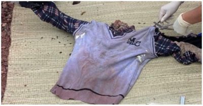 Phát hiện một số đốt xương rời, hộp sọ nằm trong 6 lớp áo gần bờ biển Nghệ An