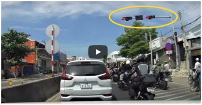 Video đoàn xe phân khối lớn phóng nhanh, thản nhiên vượt đèn đỏ trên quốc lộ