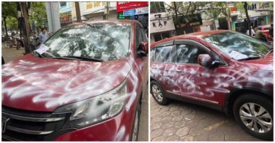 Điều tra vụ ôtô bị xịt sơn khắp thân vỏ cùng lời nhắn: ‘Làm ơn đỗ xe có ý thức’