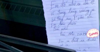 Đỗ xe trước cửa, nữ tài xế để lại ‘tâm thư’ khiến chủ nhà lái xe đi không lời oán trách