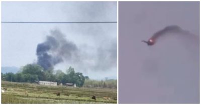 Video trực thăng quân đội Myanmar bị phiến quân bắn rơi, cháy như ‘cầu lửa’