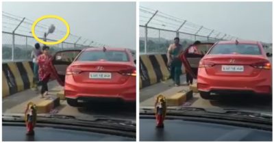 Video người phụ nữ dừng xe Hyundai Verna vứt rác xuống sông, sau đó bị tịch thu ôtô