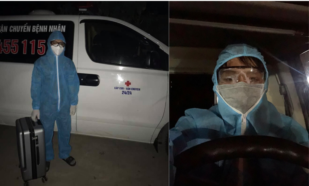 Chàng trai trẻ lái xe cứu thương vượt hơn 500km tới Bắc Giang 'xin' chống dịch