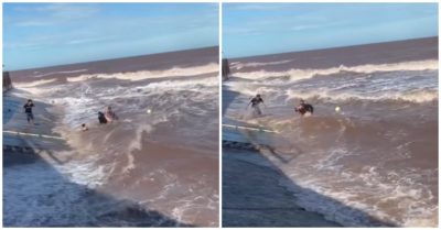 Clip: Khoảnh khoắc cứu nam thanh niên bị đuối nước dập dềnh trên biển