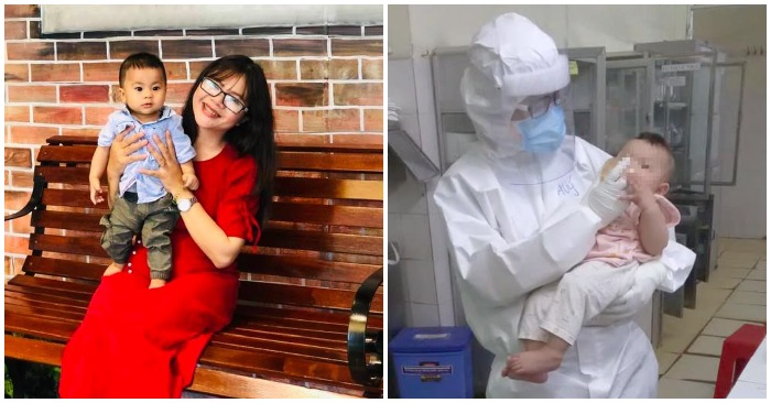 Vì phải xa con trai chưa đầy 1 tuổi, chị Thanh Thuý dành dòng sữa của mình để nuôi một bệnh nhi mắc Covid-19 7 tháng tuổi (ảnh chụp màn hình trên báo Thanh Niên).