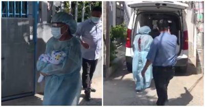 Video: Bé 10 ngày tuổi theo bà ngoại vào khu cách ly Covid-19