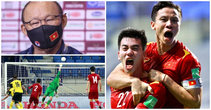 Sau chiến thắng Malaysia, HLV Park nói tuyển Việt Nam sẽ thắng UAE (ảnh chụp màn hình, ghép từ Zing, Tuổi Trẻ).