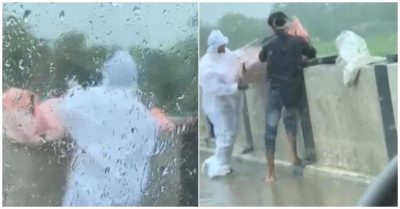 Ấn Độ: Bắt gặp hai người đang thả thi thể bọc kín từ thành cầu xuống sông