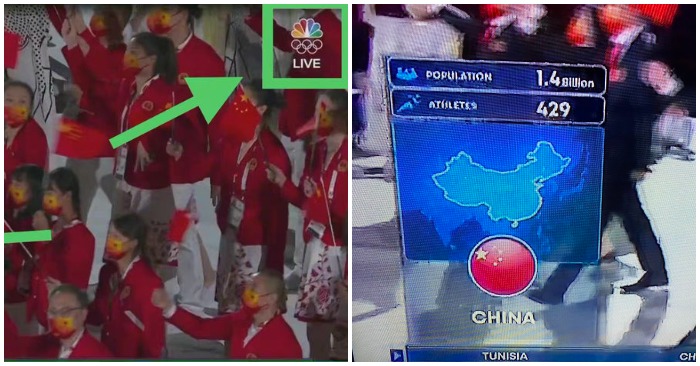Giới chức Trung Quốc tức giận vì đài NBC của Mỹ đăng bản đồ Trung Quốc không bao gồm Biển Đông và Đài Loan. Ảnh chụp màn hình video NBC.
