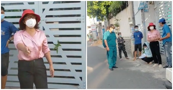 Bà Trần Thị Bích Vân (áo hồng), Bí thư kiêm Chủ tịch phường 4, TP Vũng Tàu (ảnh chụp màn hình video).