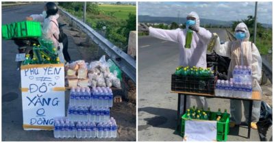 Cặp vợ chồng ‘bán nhẫn mua xăng’ tặng đoàn người về quê trên đường quốc lộ ở Phú Yên