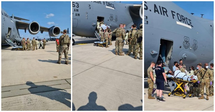 Không quân Mỹ hỗ trợ người phụ nữ sinh con trong máy bay di tản khỏi Afghanistan (ảnh: Twitter).
