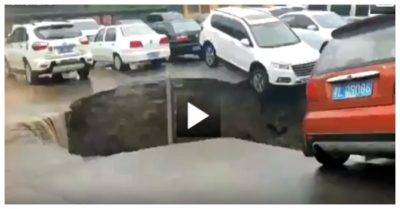 Video: Hố tử thần ‘nuốt chửng’ hàng chục ô tô tại Trung Quốc