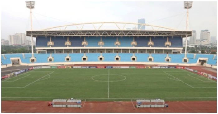Sân vận động Mỹ Đình không có khách trong trận Việt Nam – Úc (ảnh chụp màn hình trên báo Thanh Niên).