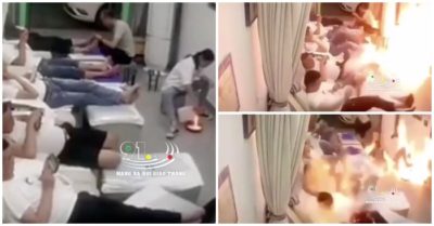Clip: Đổ cồn vào chảo bất cẩn, cô gái khiến cả spa bốc cháy