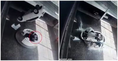 Video: Ô tô lao xuống từ tầng 3 showroom, đè trúng hai lễ tân
