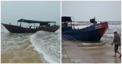 ‘Con tàu ma’ Trung Quốc trôi dạt vào bờ biển Quảng Trị