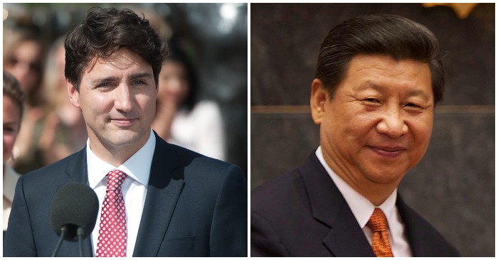 Thủ tướng Canada Justin Trudeau; Chủ tịch Trung Quốc Tập Cận Bình (ảnh: Wikimedia Commons).