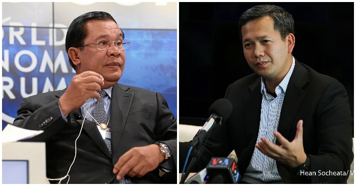 DĐảng cầm quyền của Thủ tướng Hun Sen tiến cử Hun Manet (bên phải), con trai ông Hun Sen, làm ứng viên thủ tướng tiếp theo (ảnh: Flickr/VOA).