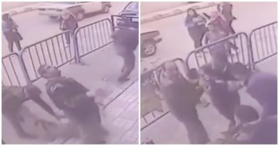 Clip: Nam cảnh sát bị thương sau khi đỡ bé trai rơi từ tầng 3