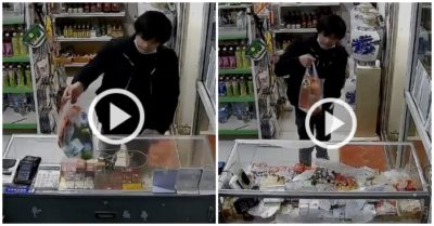 Clip: Vừa nhấc túi đồ lên, chàng trai ‘đứng hình’ vì tủ kính vỡ tan tành