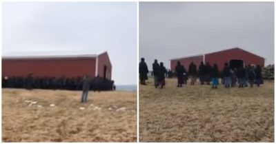 Khoảnh khắc 250 người Amish dùng tay không ‘bế’ bổng nhà kho qua cánh đồng