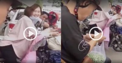 Video: Thay vì bấm điện thoại, ông bố tranh thủ ngồi nhặt rau khi đón con